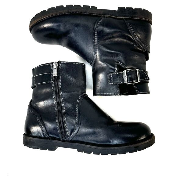 Birkenstock Stowe Women's Boot EU 36L US 5 Black Leather Moto Boots Zip Germany - Picture 7 of 9